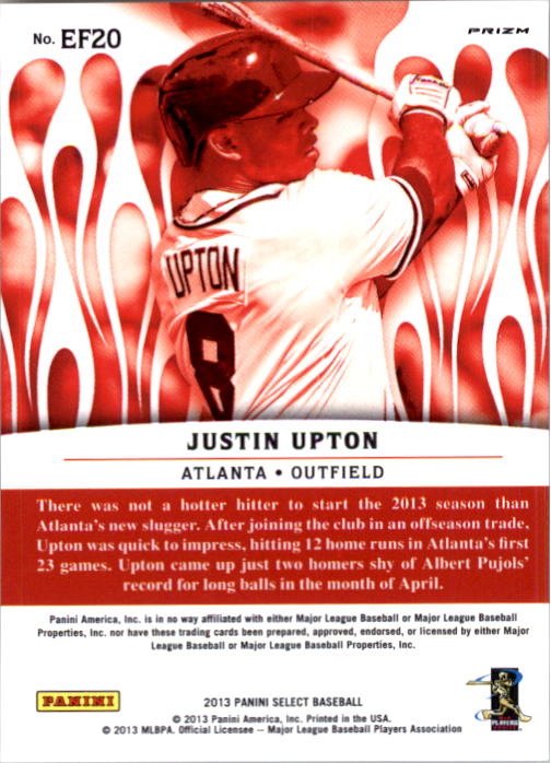 2013 Select En Fuego Prizm #EF20 Justin Upton