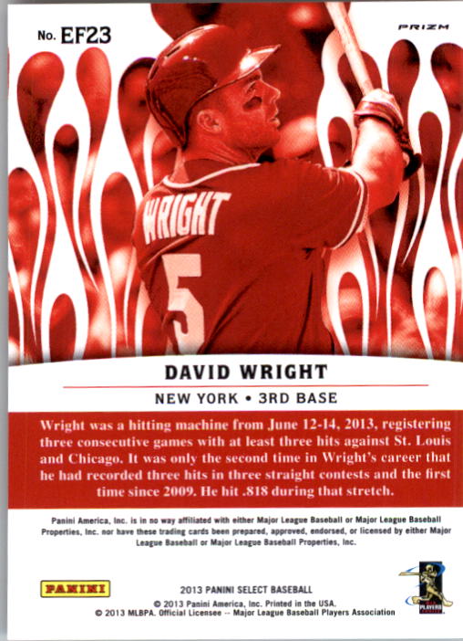 2013 Select En Fuego Prizm #EF23 David Wright