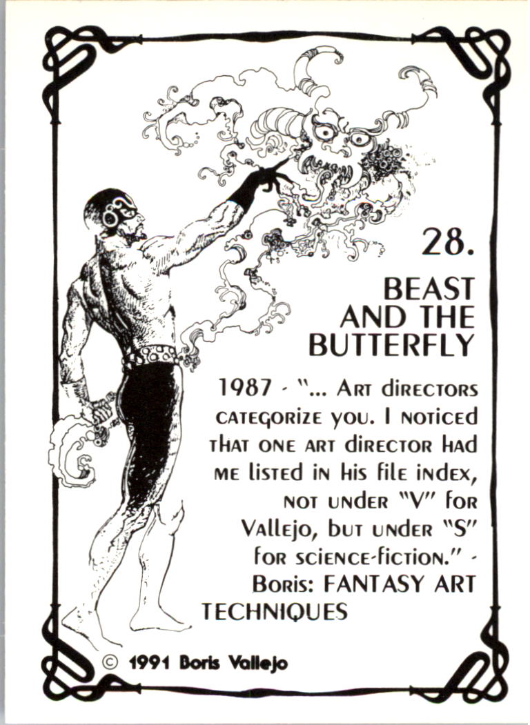 1991 Comic Images Boris Vallejo #28 Beast and the Butterfly back image