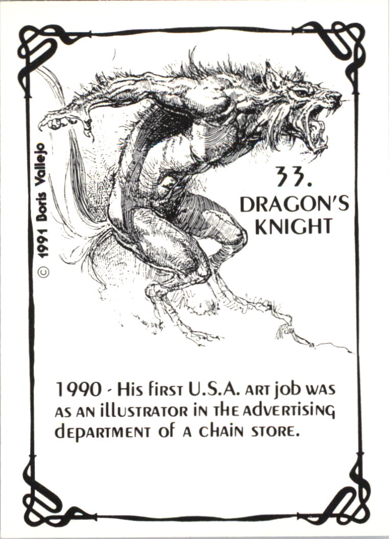 1991 Comic Images Boris Vallejo #33 Dragon's Knight back image