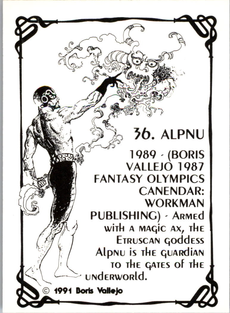 1991 Comic Images Boris Vallejo #36 Alpnu back image
