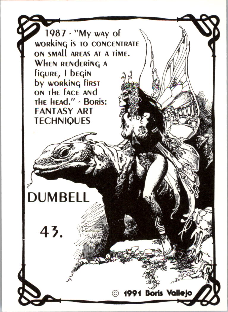 1991 Comic Images Boris Vallejo #43 Dumbell back image
