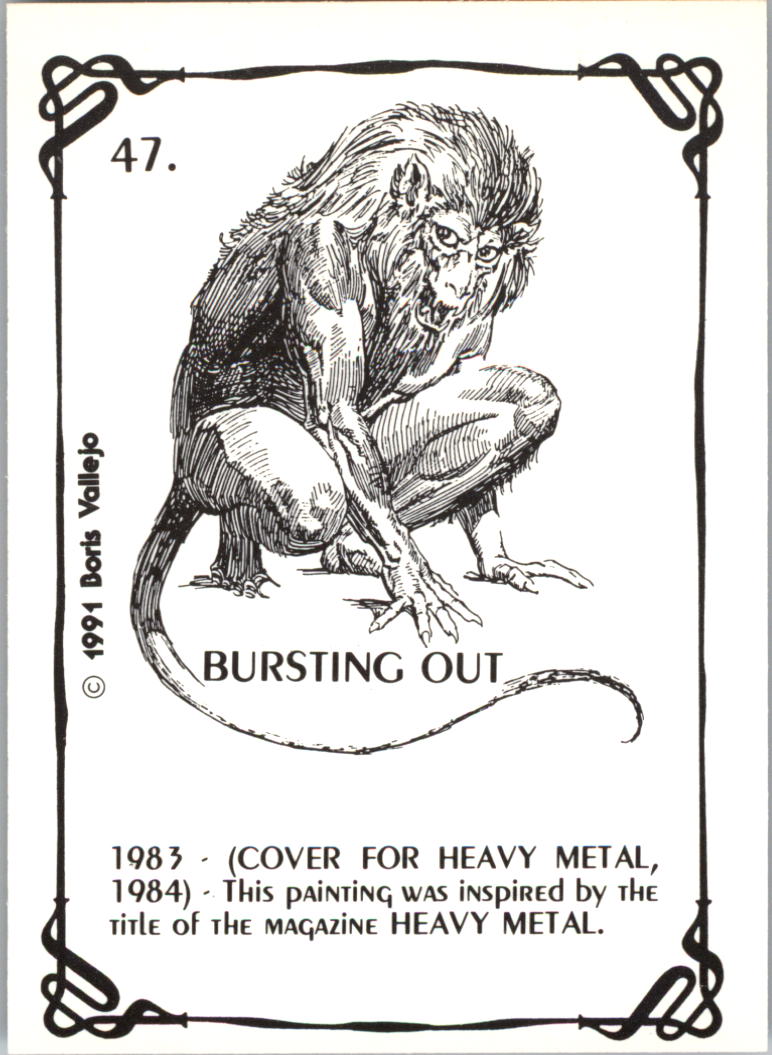 1991 Comic Images Boris Vallejo #47 Bursting Out back image