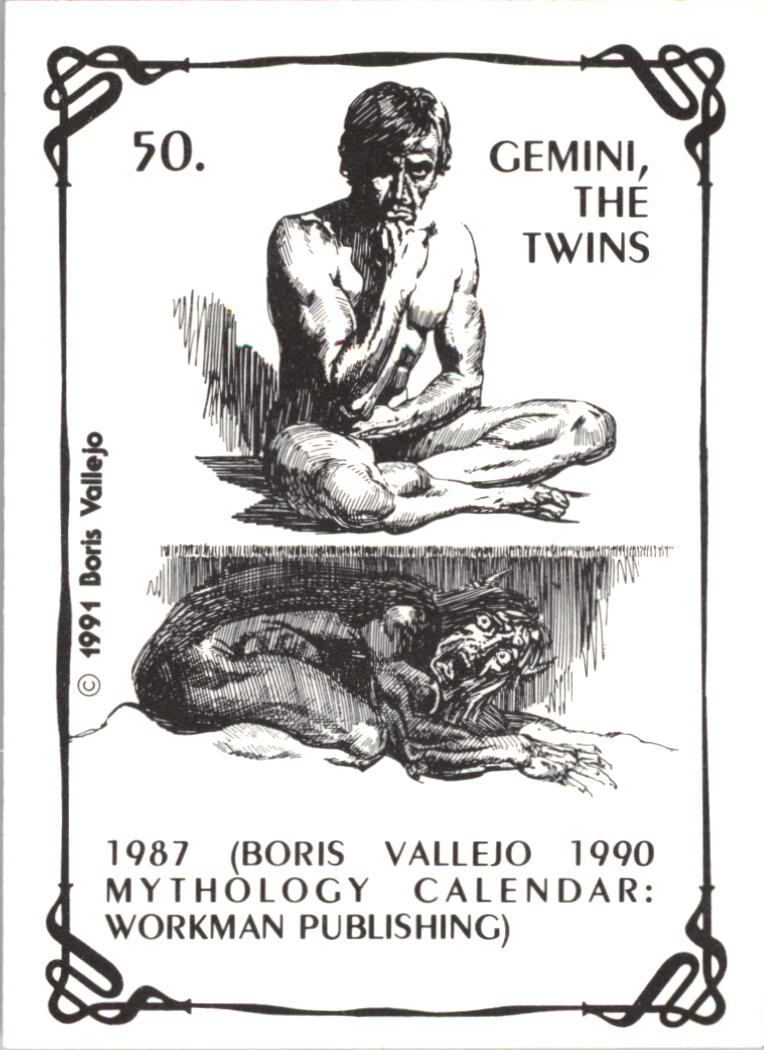 1991 Comic Images Boris Vallejo #50 Gemini, The Twins back image