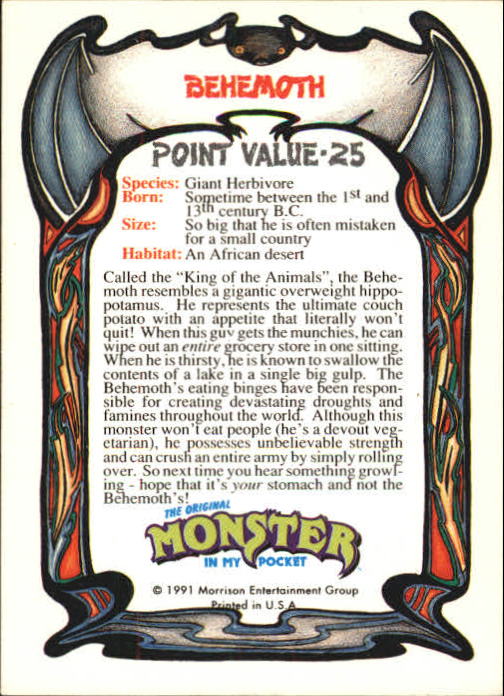 1991 Monster in My Pocket #4 Behemoth - NM-MT