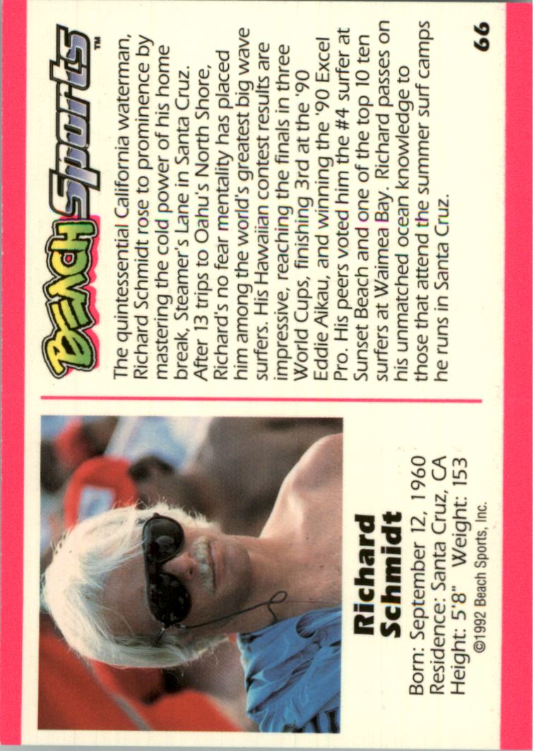 1992 Beach Sports #66 Richard Schmidt back image