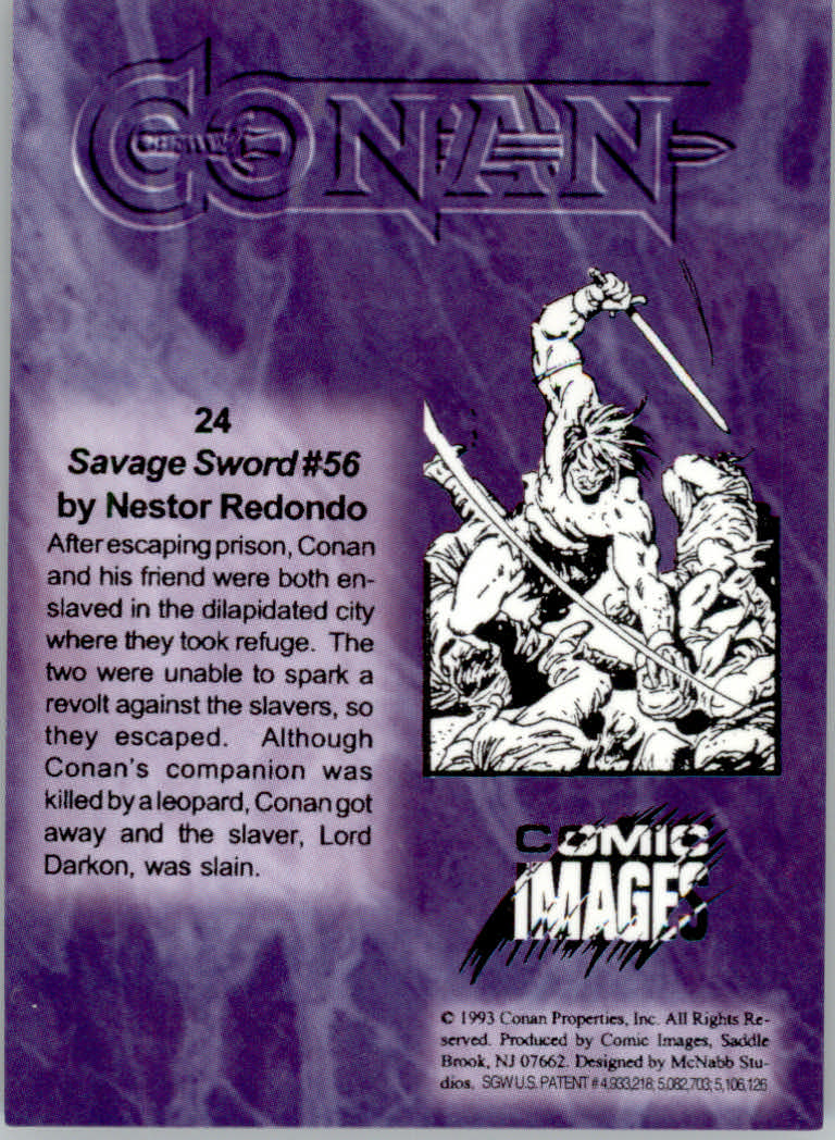 Conan (1993 Comic Images) All-Chromium "Base and Insert" Cards