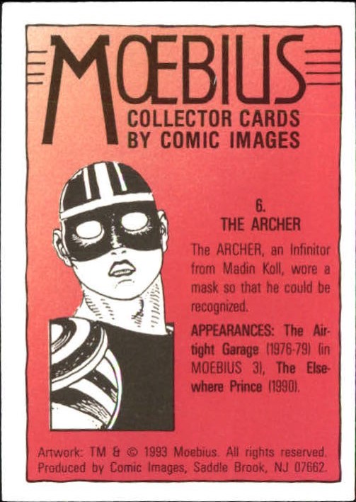 1993 Comic Images Moebius #6 The Archer back image