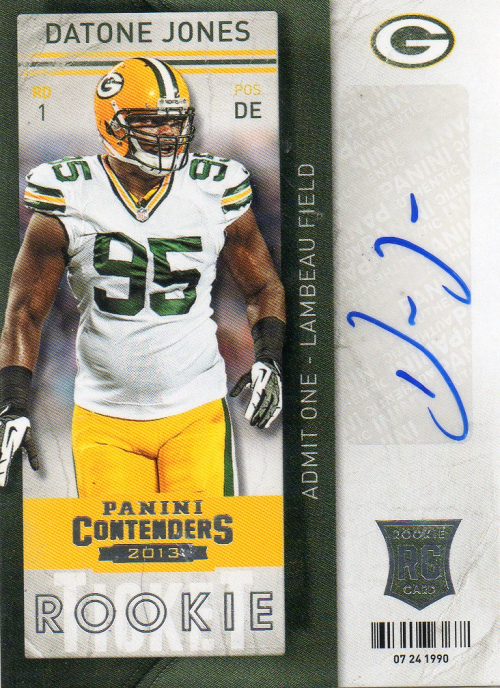 2013 Panini Contenders #129A Datone Jones AU RC/(hands down by side)