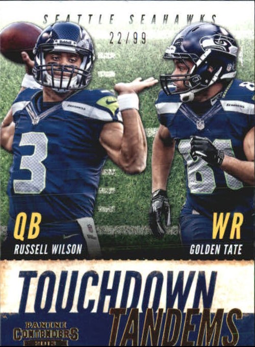 2013 Panini Contenders Touchdown Tandems Gold #14 Golden Tate/Russell Wilson