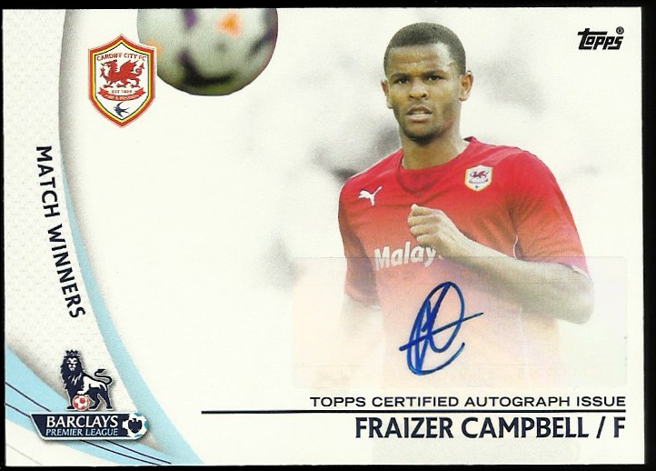 2013-14 Topps English Premier League Gold Star Players Autographs #SPFC Fraizer Campbell