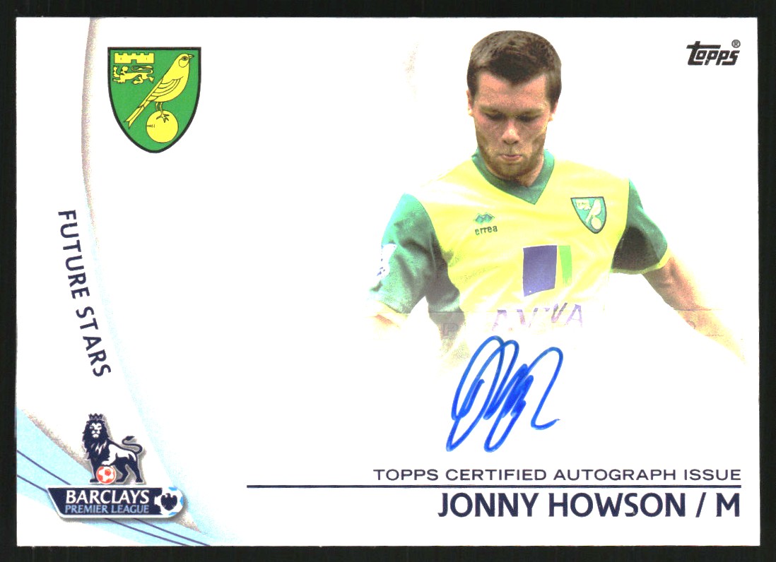 2013-14 Topps English Premier League Gold Star Players Autographs #SPJHO Jonny Howson