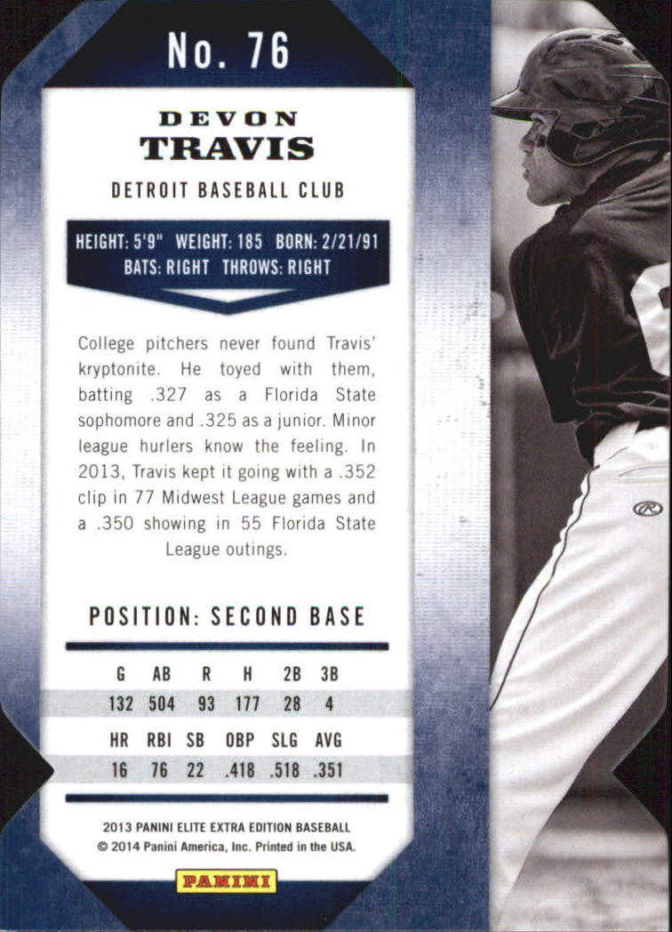 2013 Elite Extra Edition Aspirations #76 Devon Travis back image