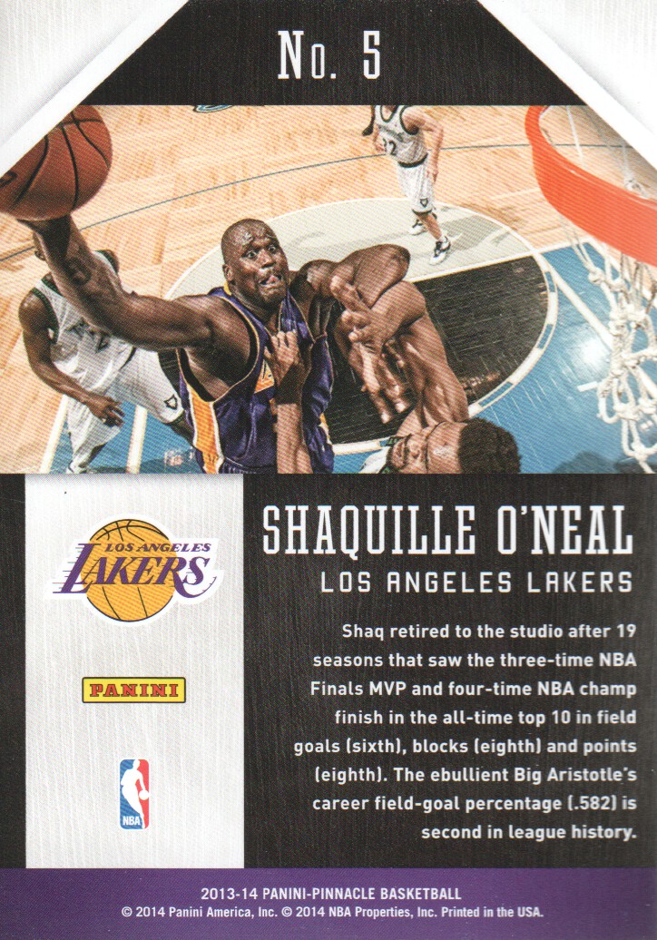 2013-14 Pinnacle Awaiting the Call #5 Shaquille O'Neal back image
