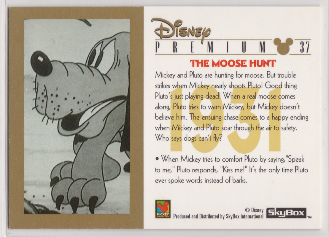 1995 SkyBox Disney Premium #37 The Moose Hunt back image