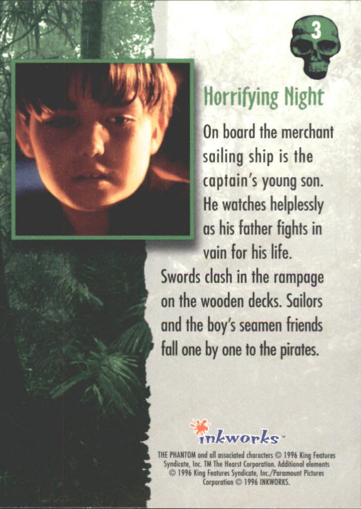 1996 Inkworks The Phantom Movie #3 Horrifying Night back image