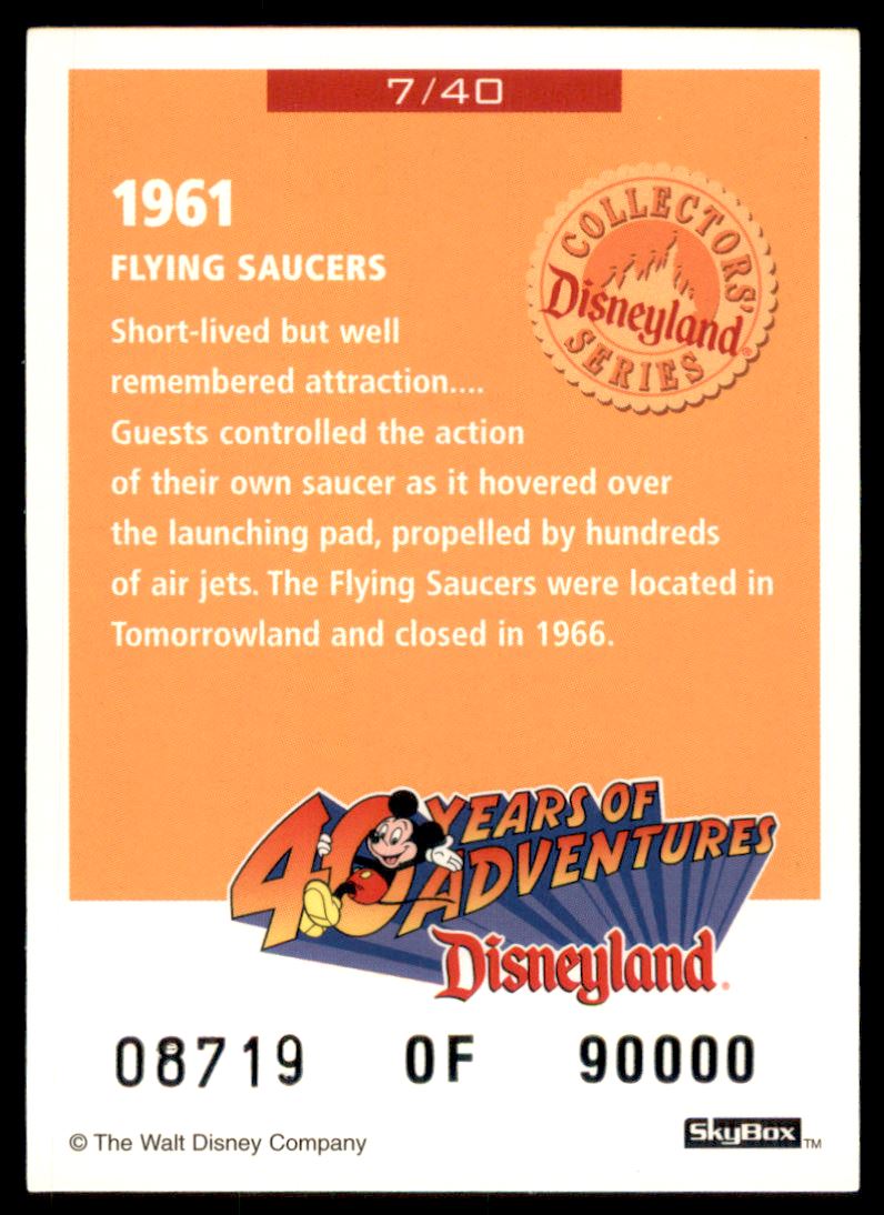 1999 Disneyland 40 Years of Adventure 7 Flying Saucers NMMT