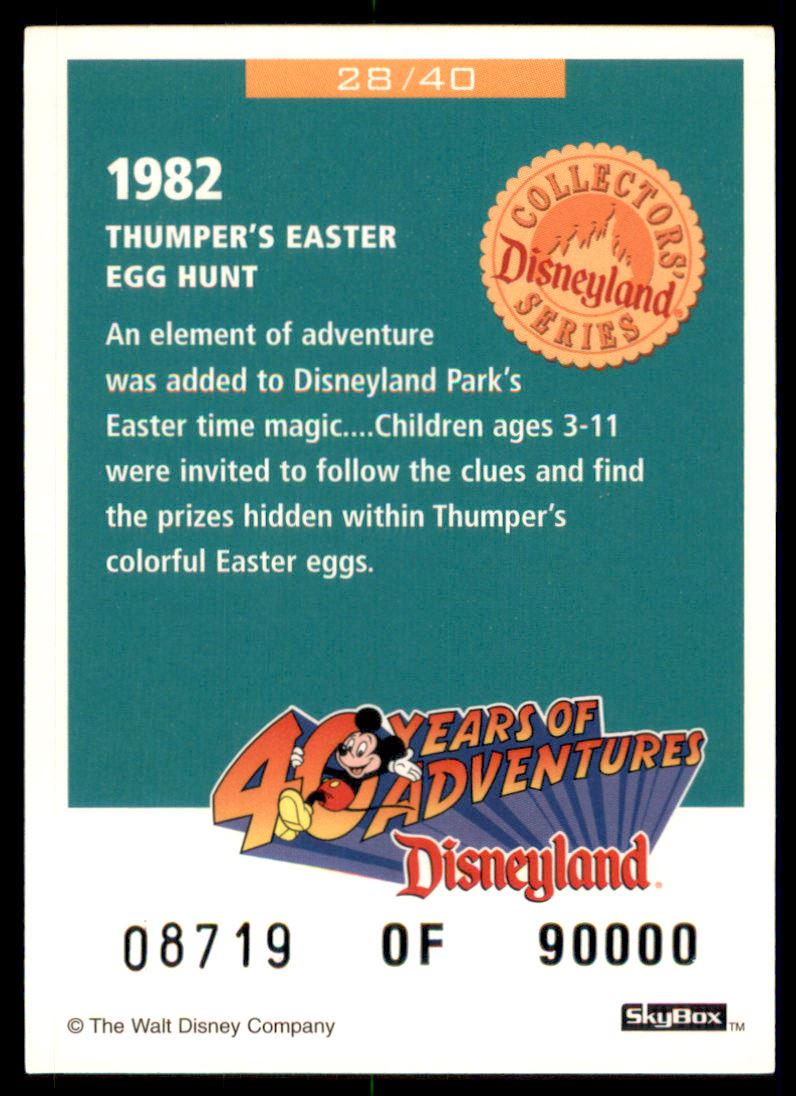 1999 Disneyland 40 Years of Adventure #28 Thumper's Easter Egg Hunt back image