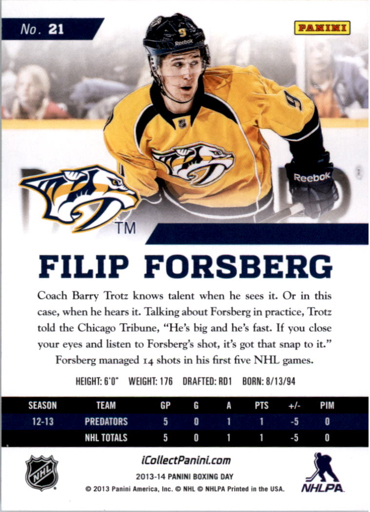 2013-14 Absolute #21 Filip Forsberg back image