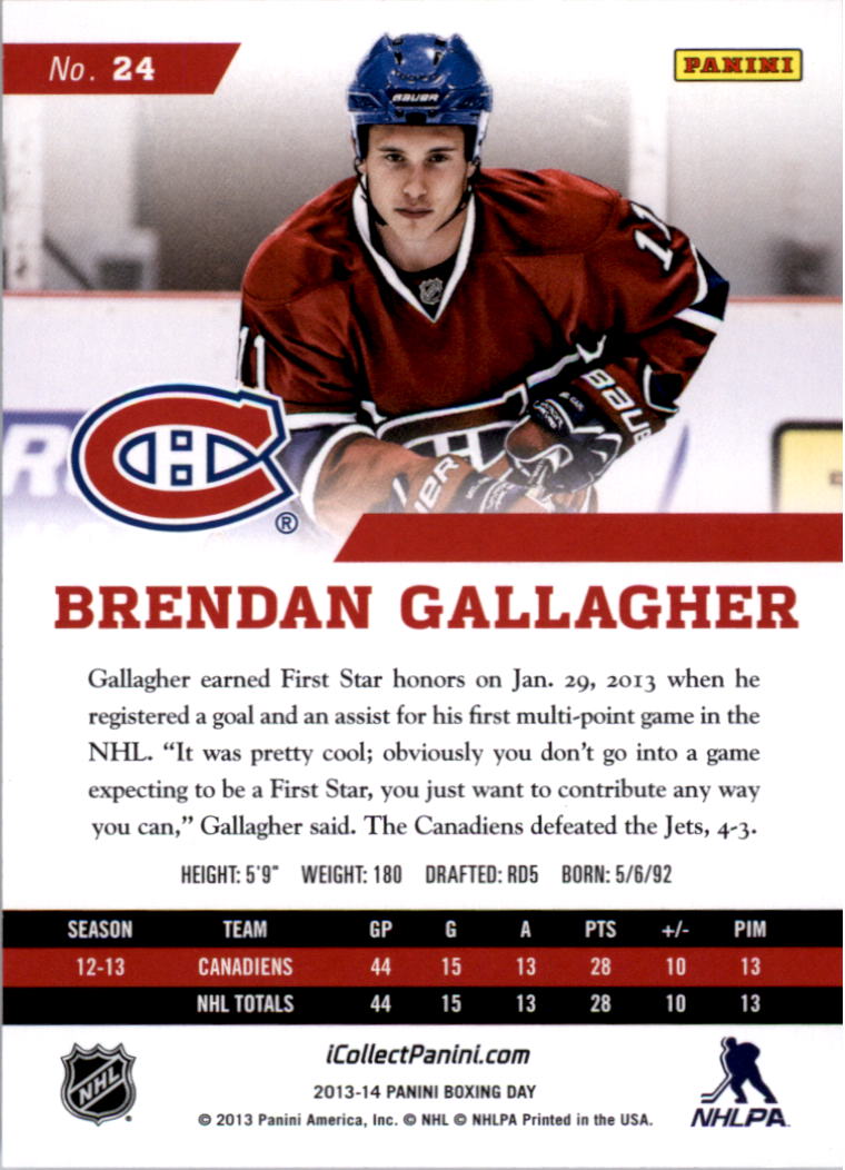 2013-14 Absolute #24 Brendan Gallagher back image