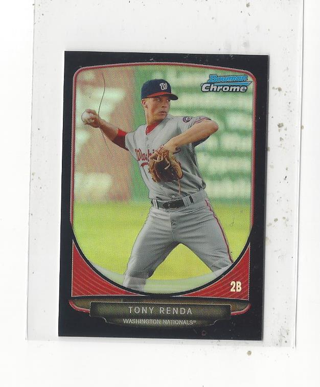 2013 Bowman Chrome Mini Black Refractors #92 Tony Renda