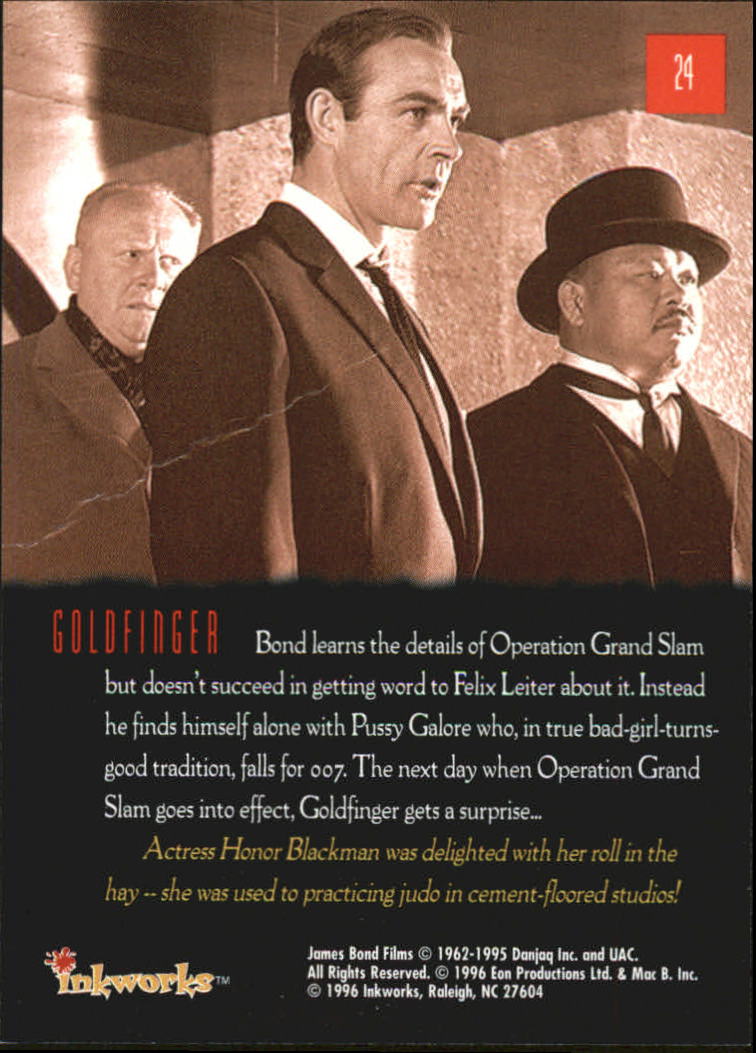 1996-97 Inkworks James Bond Connoisseur's Collection Complete Series #24 Goldfinger back image