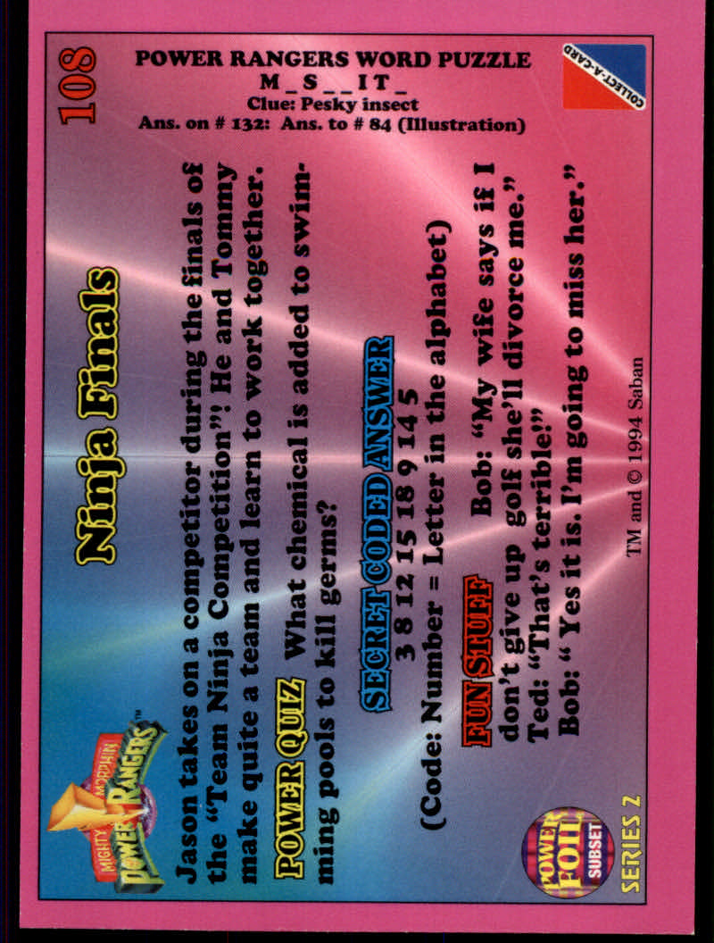 Power Rangers Series Two (1994 Collect-A-Card) "Foil" Parallel Cards - Picture 69 of 139