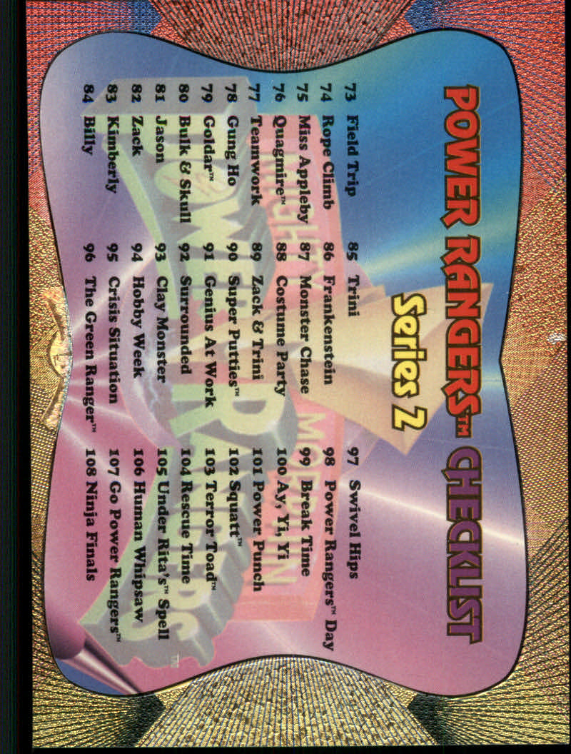 Power Rangers Series Two (1994 Collect-A-Card) "Foil" Parallel Cards - Picture 138 of 139