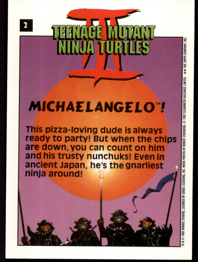 Teenage Mutant Ninja Turtles III (1992 Topps) "Main Set" Base Cards #1 to #88