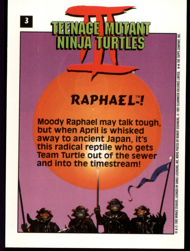 Teenage Mutant Ninja Turtles III (1992 Topps) "Main Set" Base Cards #1 to #88