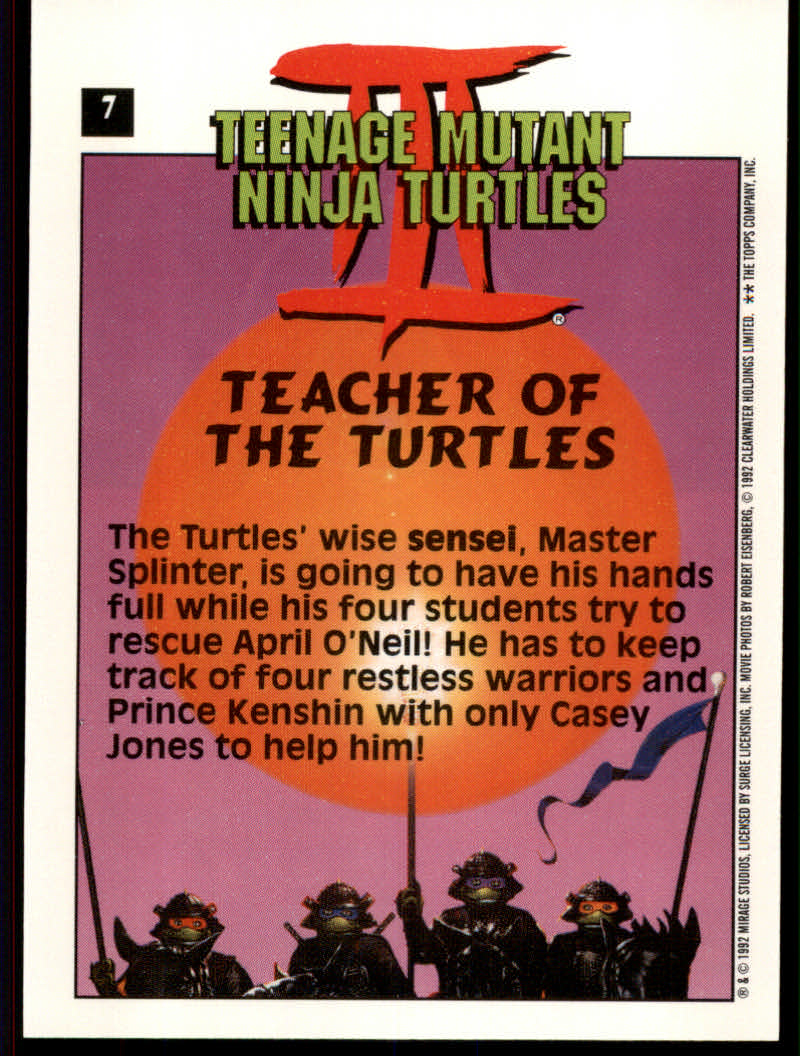 Teenage Mutant Ninja Turtles III (1992 Topps) "Main Set" Base Cards #1 to #88