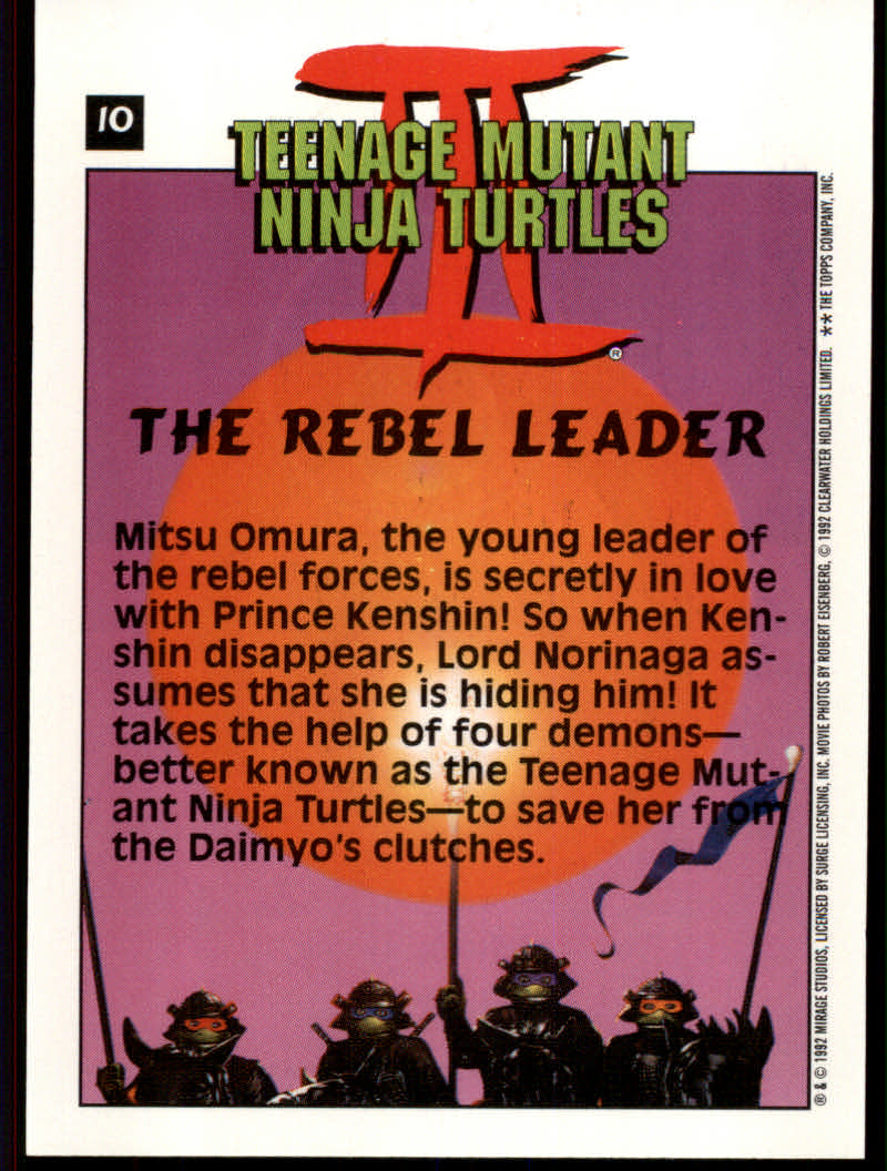 Teenage Mutant Ninja Turtles III (1992 Topps) "Main Set" Base Cards #1 to #88