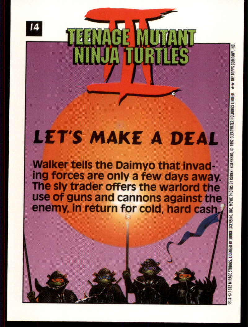 Teenage Mutant Ninja Turtles III (1992 Topps) "Main Set" Base Cards #1 to #88