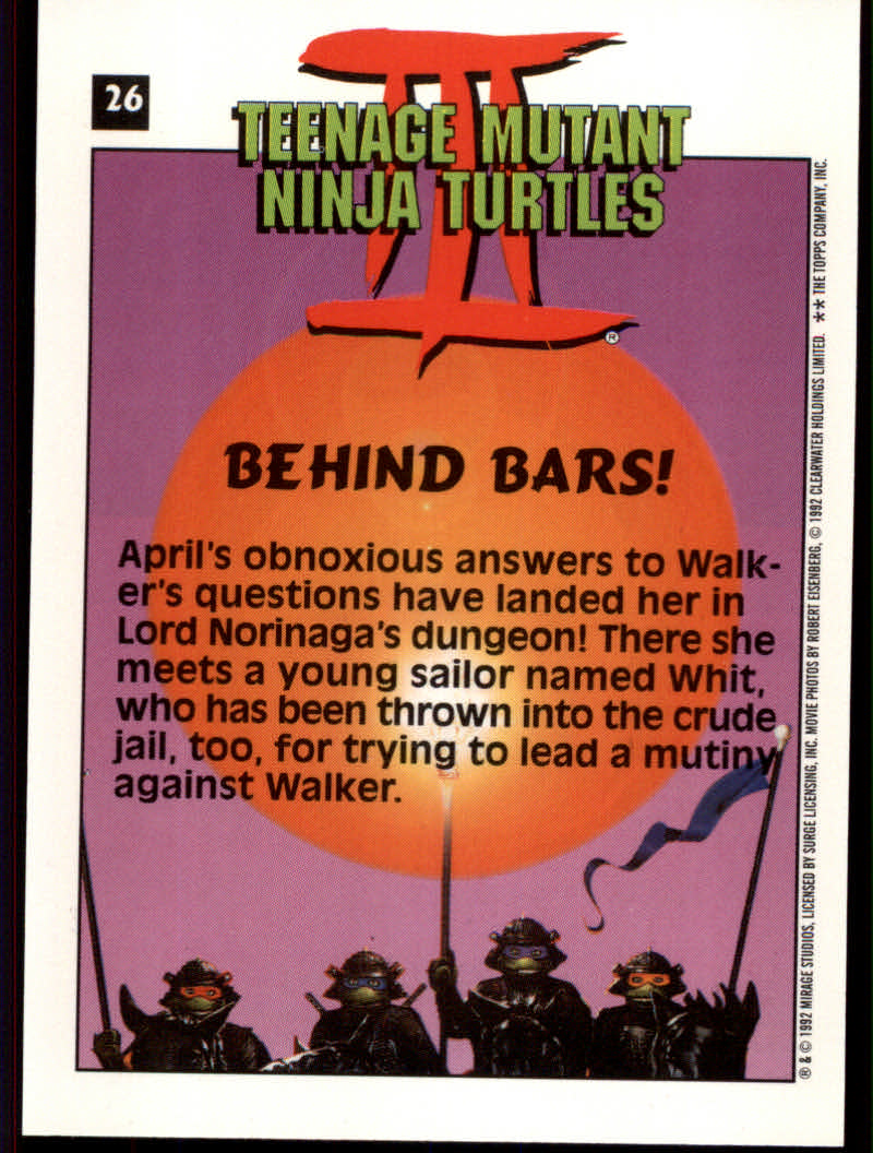 Teenage Mutant Ninja Turtles III (1992 Topps) "Main Set" Base Cards #1 to #88