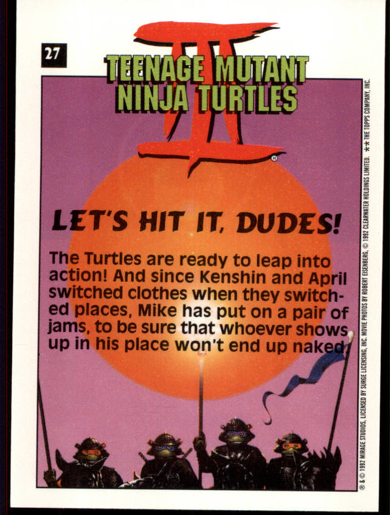 Teenage Mutant Ninja Turtles III (1992 Topps) "Main Set" Base Cards #1 to #88