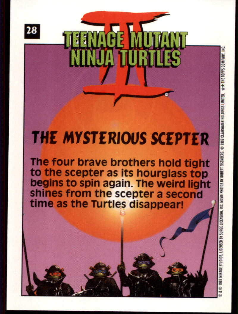 Teenage Mutant Ninja Turtles III (1992 Topps) "Main Set" Base Cards #1 to #88