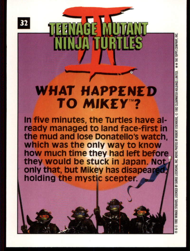 Teenage Mutant Ninja Turtles III (1992 Topps) "Main Set" Base Cards #1 to #88