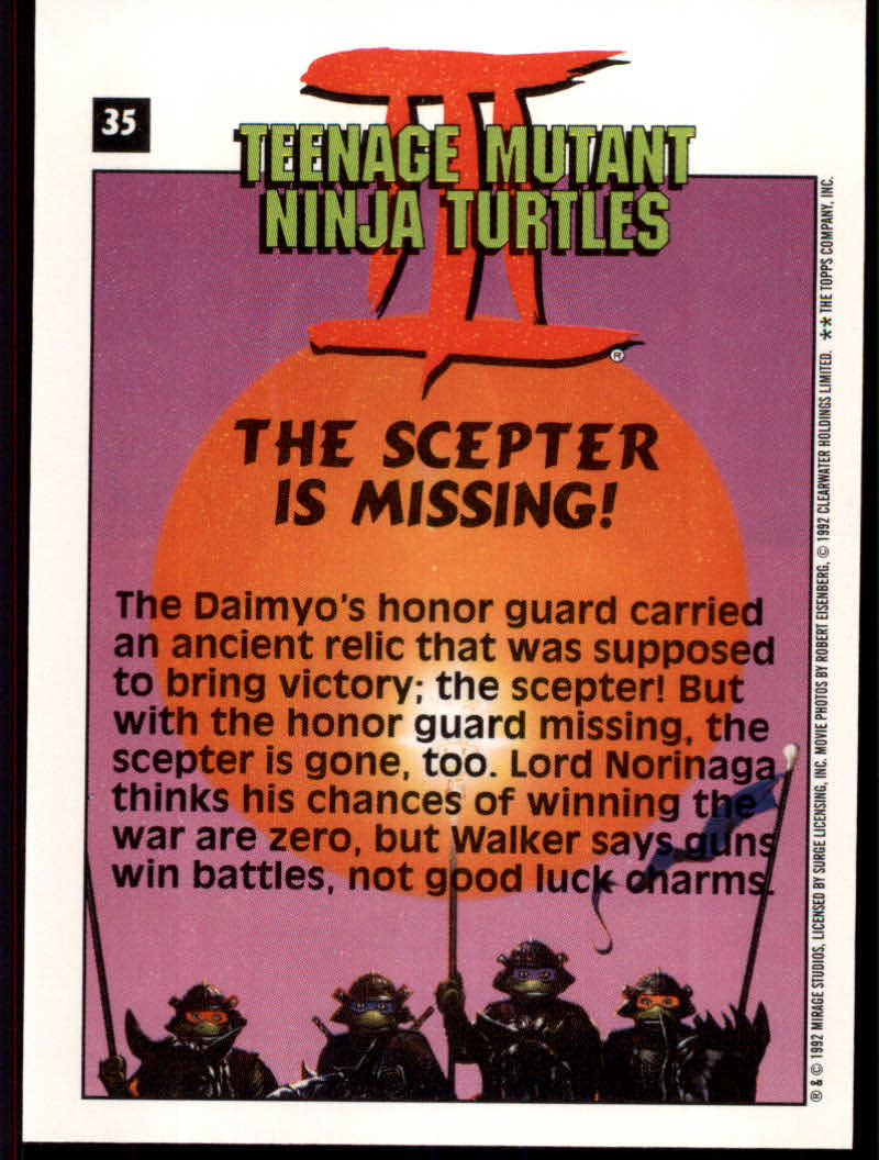 Teenage Mutant Ninja Turtles III (1992 Topps) "Main Set" Base Cards #1 to #88