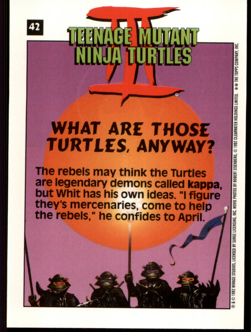 Teenage Mutant Ninja Turtles III (1992 Topps) "Main Set" Base Cards #1 to #88