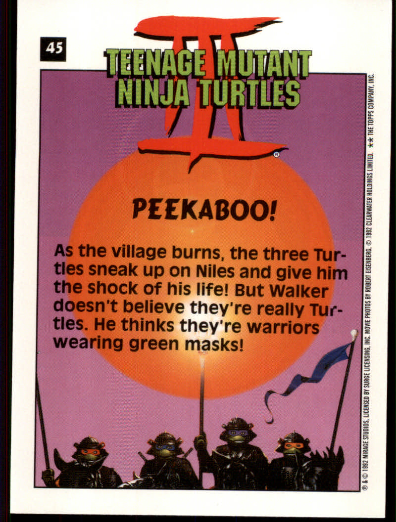 Teenage Mutant Ninja Turtles III (1992 Topps) "Main Set" Base Cards #1 to #88