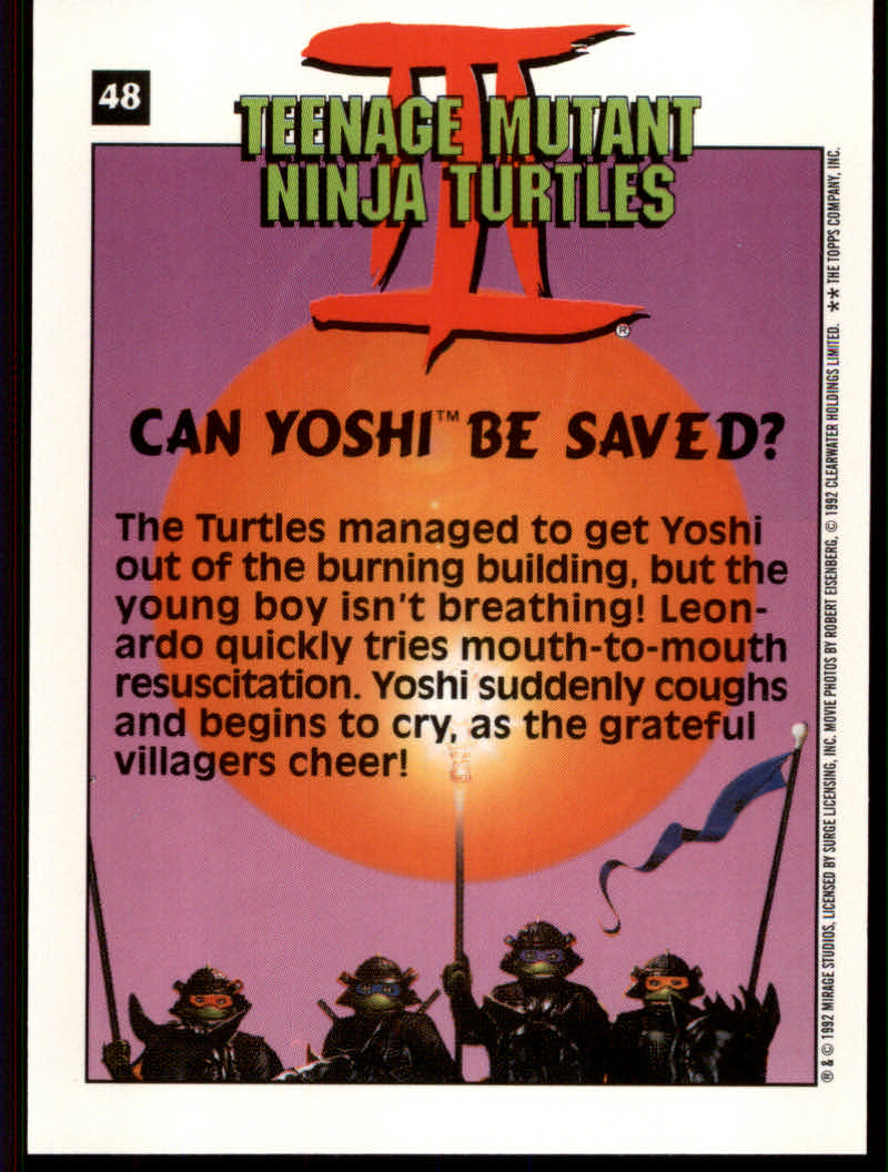 Teenage Mutant Ninja Turtles III (1992 Topps) "Main Set" Base Cards #1 to #88