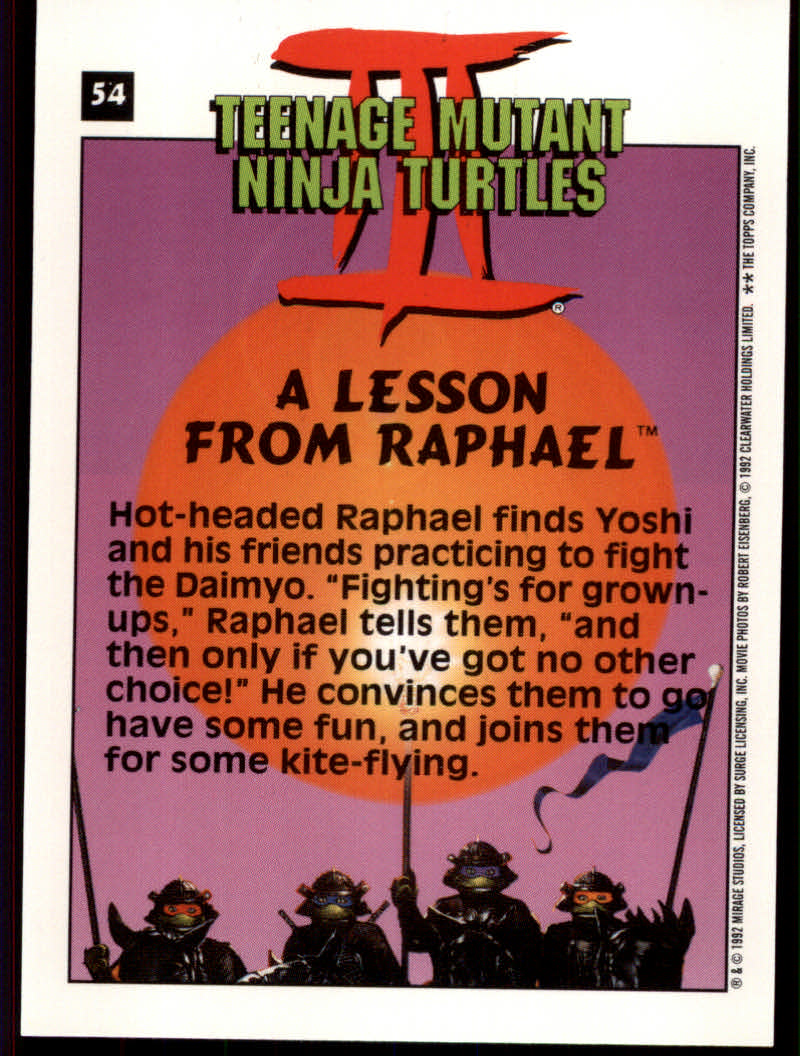 Teenage Mutant Ninja Turtles III (1992 Topps) "Main Set" Base Cards #1 to #88