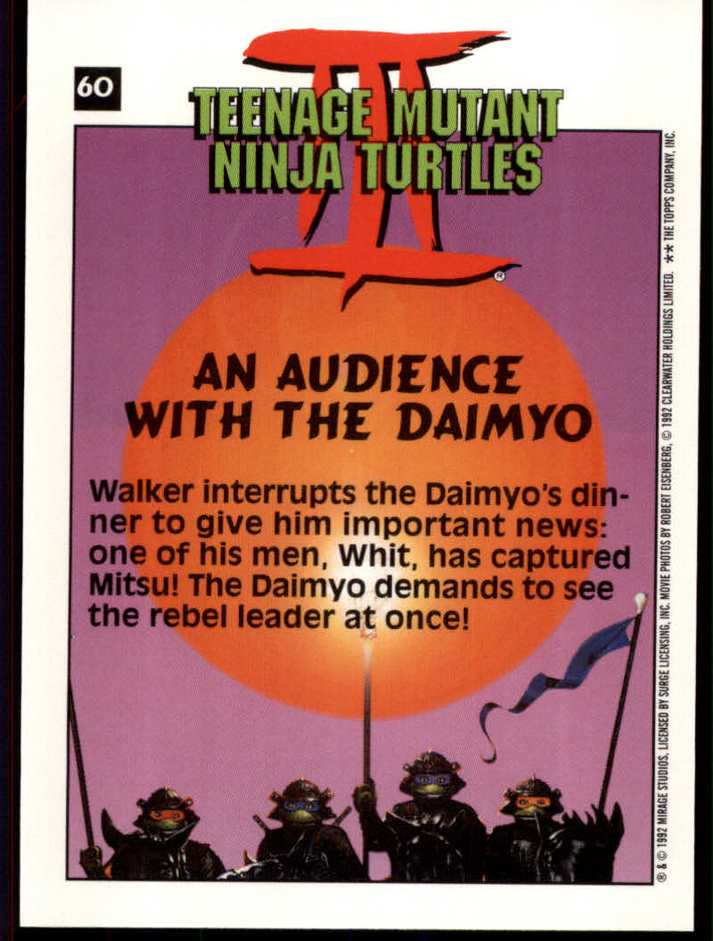 Teenage Mutant Ninja Turtles III (1992 Topps) "Main Set" Base Cards #1 to #88