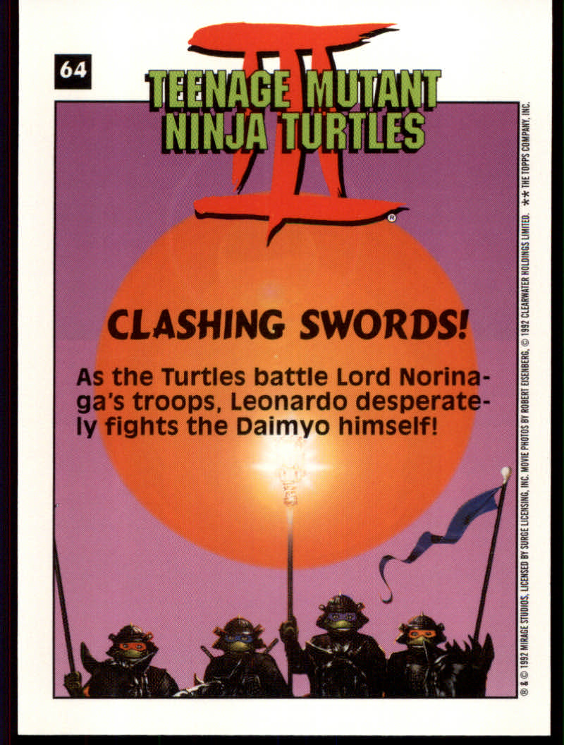 Teenage Mutant Ninja Turtles III (1992 Topps) "Main Set" Base Cards #1 to #88