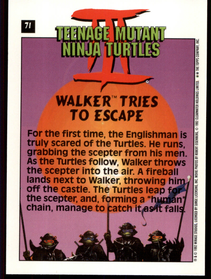 Teenage Mutant Ninja Turtles III (1992 Topps) "Main Set" Base Cards #1 to #88