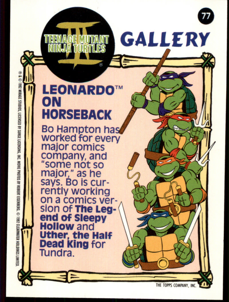 Teenage Mutant Ninja Turtles III (1992 Topps) "Main Set" Base Cards #1 to #88