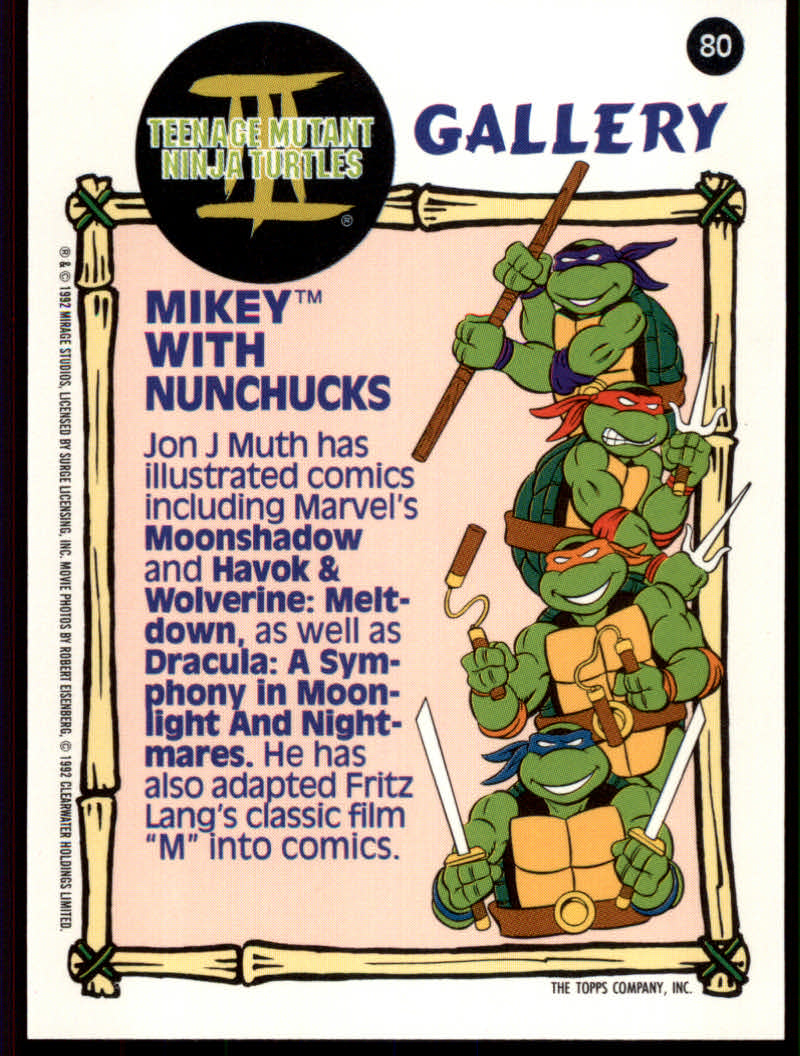 Teenage Mutant Ninja Turtles III (1992 Topps) "Main Set" Base Cards #1 to #88