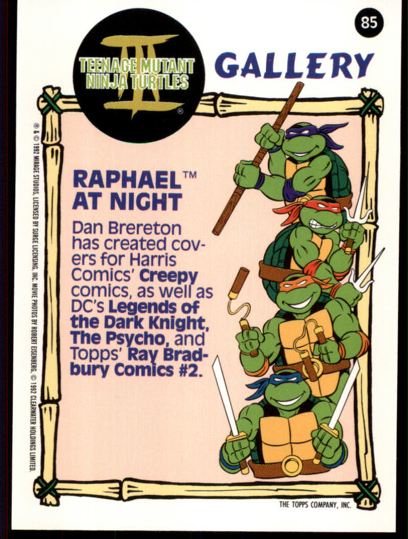 Teenage Mutant Ninja Turtles III (1992 Topps) "Main Set" Base Cards #1 to #88