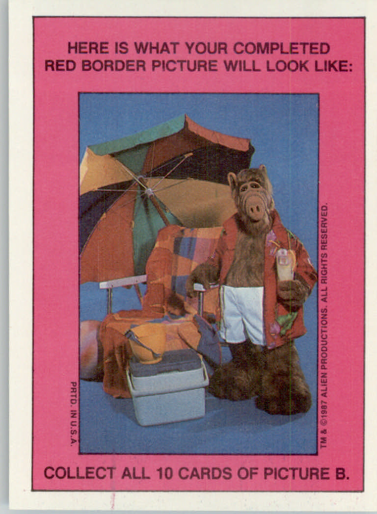 1987-88 Topps Alf Stickers #13 Hey No Problem - Completed Red Border Back back image