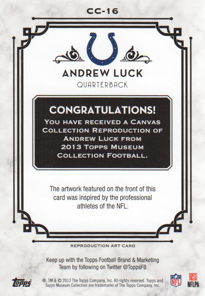 2013 Topps Museum Collection Canvas Collection #CC16 Andrew Luck back image